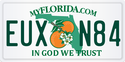 FL license plate EUXN84