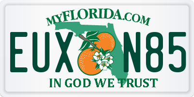 FL license plate EUXN85