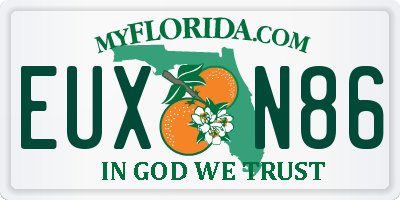 FL license plate EUXN86