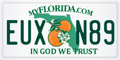 FL license plate EUXN89