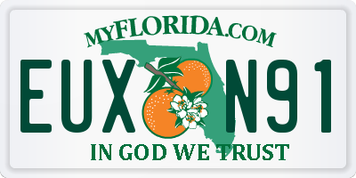 FL license plate EUXN91