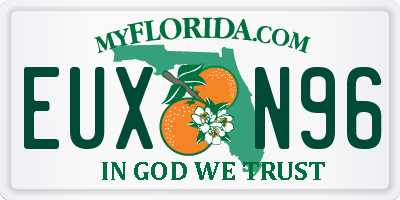 FL license plate EUXN96