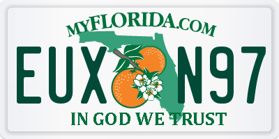 FL license plate EUXN97