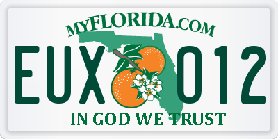 FL license plate EUXO12