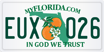 FL license plate EUXO26