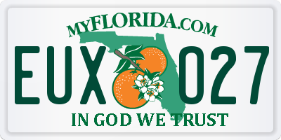 FL license plate EUXO27