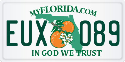 FL license plate EUXO89