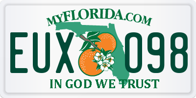 FL license plate EUXO98