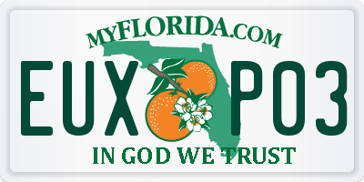 FL license plate EUXP03