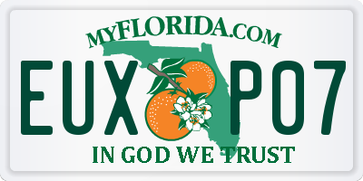 FL license plate EUXP07