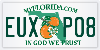 FL license plate EUXP08
