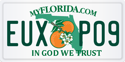 FL license plate EUXP09