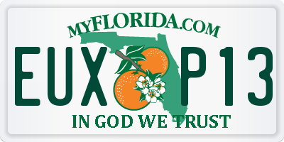 FL license plate EUXP13