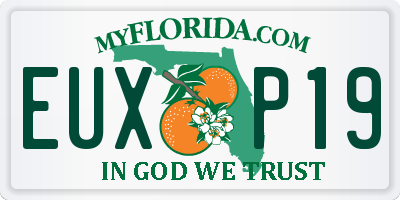 FL license plate EUXP19