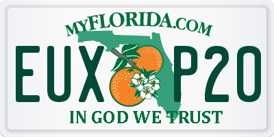 FL license plate EUXP20