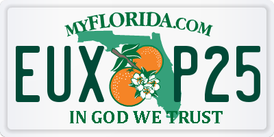 FL license plate EUXP25