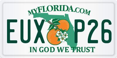 FL license plate EUXP26
