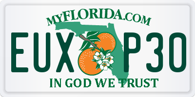 FL license plate EUXP30