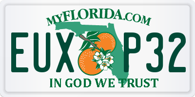 FL license plate EUXP32