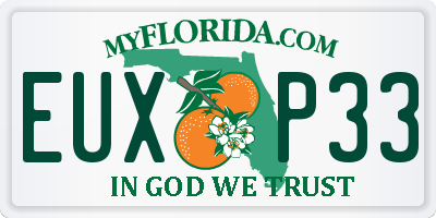 FL license plate EUXP33