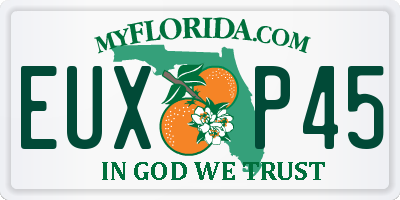 FL license plate EUXP45