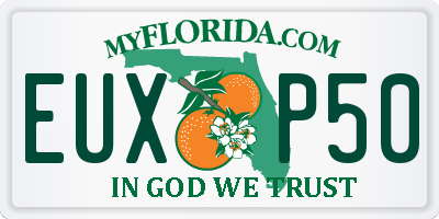 FL license plate EUXP50