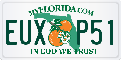 FL license plate EUXP51