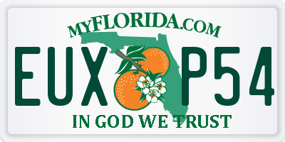 FL license plate EUXP54