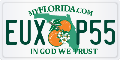 FL license plate EUXP55