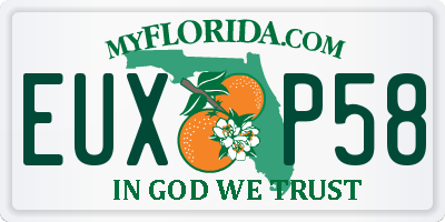 FL license plate EUXP58