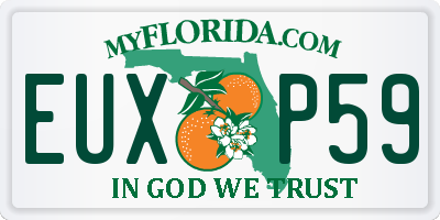 FL license plate EUXP59