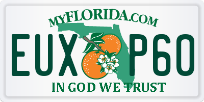 FL license plate EUXP60