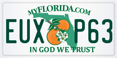 FL license plate EUXP63