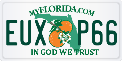 FL license plate EUXP66