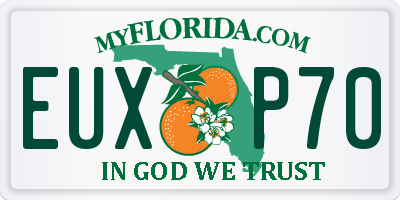 FL license plate EUXP70