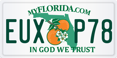 FL license plate EUXP78