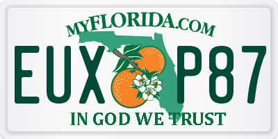 FL license plate EUXP87