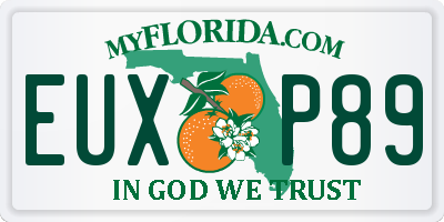 FL license plate EUXP89