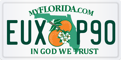 FL license plate EUXP90