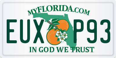 FL license plate EUXP93