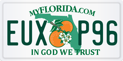 FL license plate EUXP96