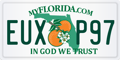 FL license plate EUXP97