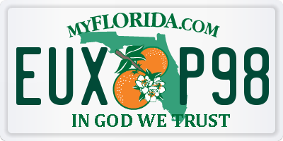 FL license plate EUXP98