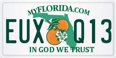 FL license plate EUXQ13