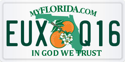 FL license plate EUXQ16