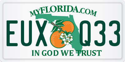 FL license plate EUXQ33