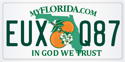 FL license plate EUXQ87
