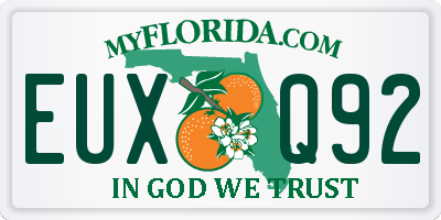 FL license plate EUXQ92