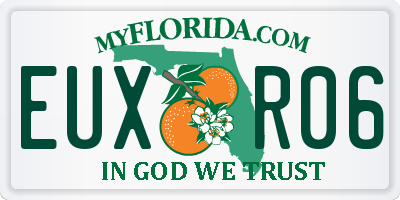 FL license plate EUXR06