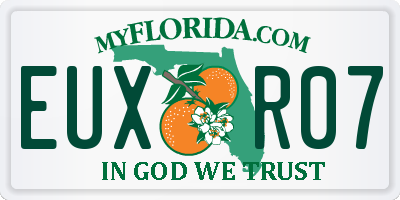 FL license plate EUXR07